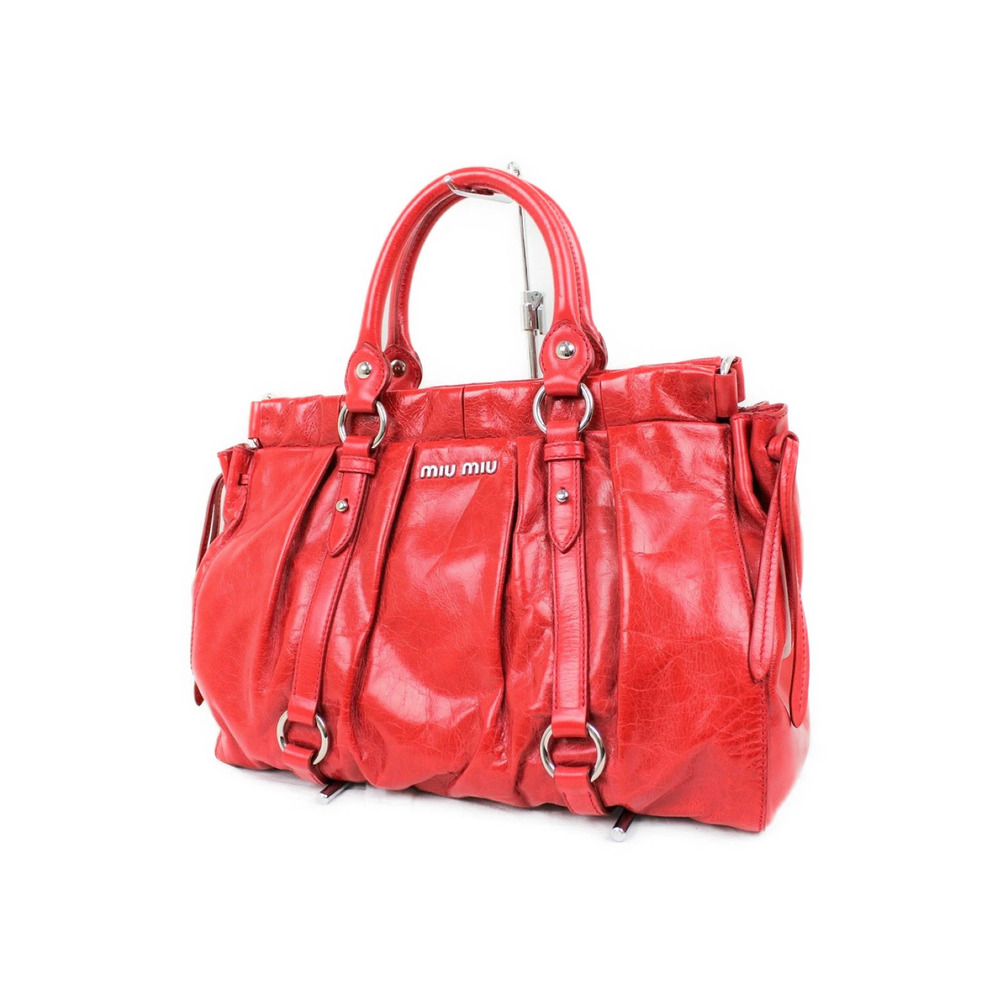 Miu MIu Bag Handbag Shoulder Crossbody BagROSSO Red Leather VITELLO LUX